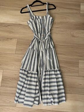Lulu's Blue and White Striped Midi Dress